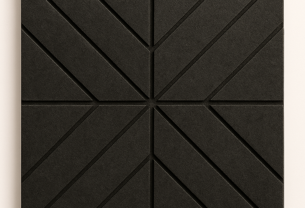 akustik-kece-panel-ofis-uygulamasi Akustik keçe panel - modern geometrik desenli ses yalıtım paneli